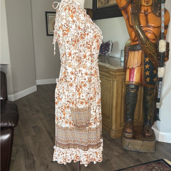 Wild Moss Floral Bohemian Midi Dress size medium - Picture 6 of 12